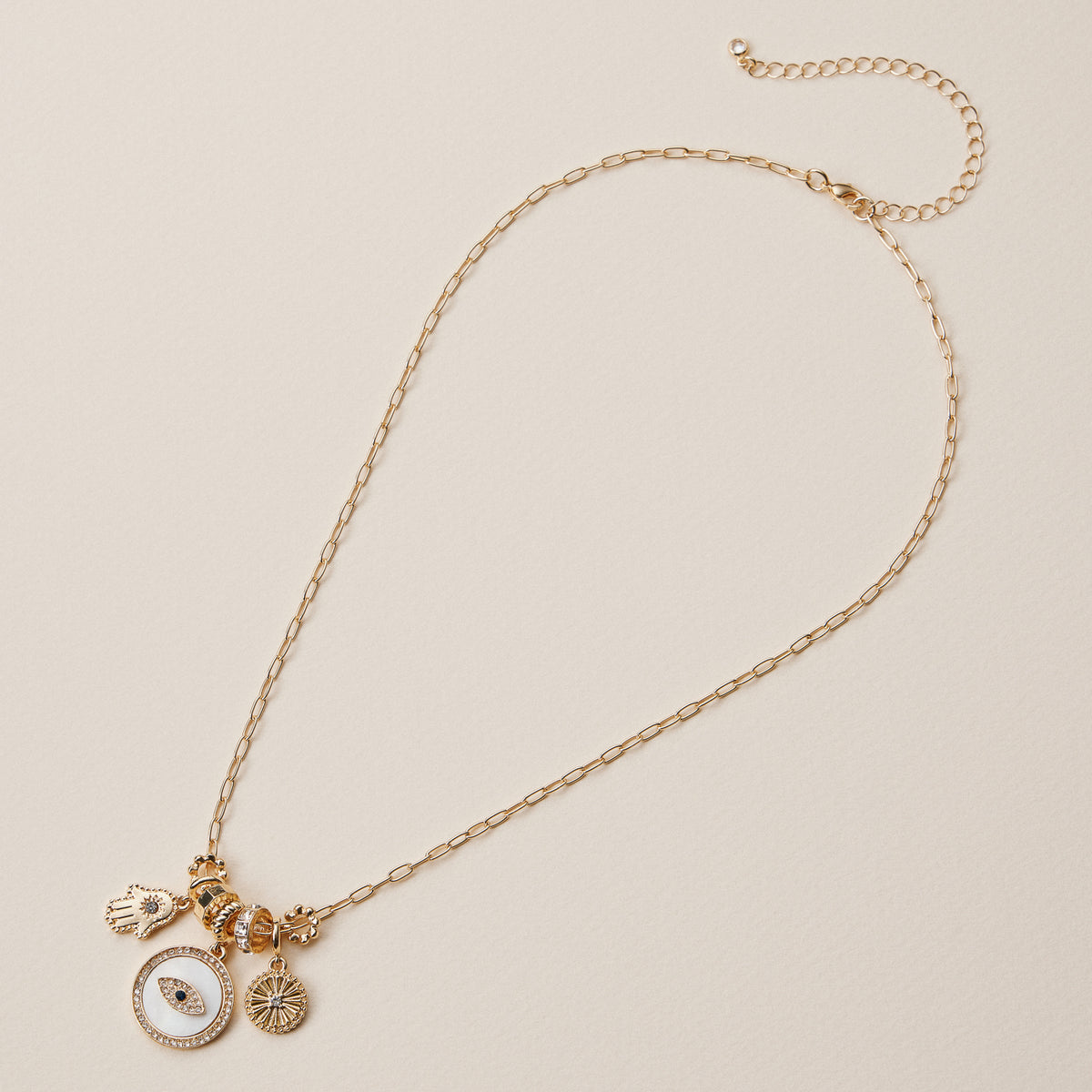 Gold Dipped Symbolic Multi Charm Necklace Collection