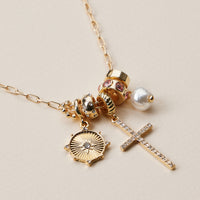 Gold Dipped Symbolic Multi Charm Necklace Collection