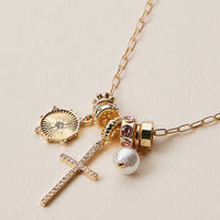 Gold Dipped Symbolic Multi Charm Necklace Collection