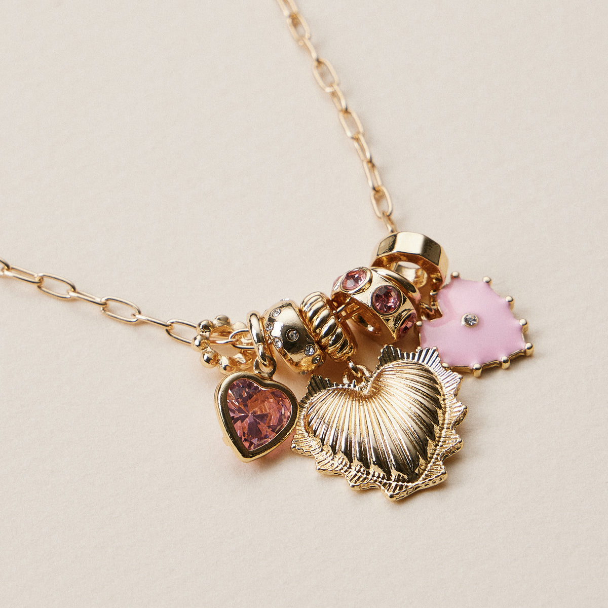 Gold Dipped Symbolic Multi Charm Necklace Collection