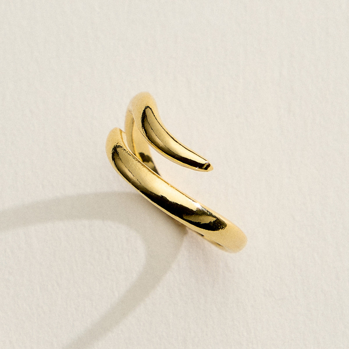 Minimalist Open Wave Ring – Gold Filled Adjustable Ring