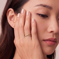 18K Gold Filled CZ Eternity Band Ring – Dainty Stackable Diamond Double Pave Band Ring – Made in Korea