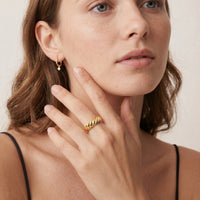18K Gold Filled Twisted Rope Band Ring – Vintage Textured Statement Ring – Made in Korea