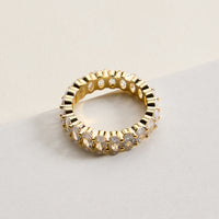 Gold Filled Oval CZ Eternity Band – Full Eternity Statement Ring – Made in Korea