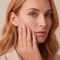 18K Gold Filled Oval CZ Eternity Band – Full Eternity Statement Ring – Made in Korea
