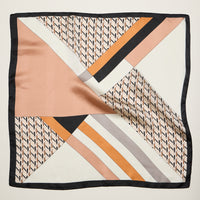 Geometric Square Scarf – Modern Abstract Print with Contrast Border 