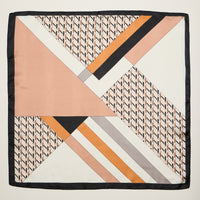 Geometric Square Scarf – Modern Abstract Print with Contrast Border