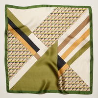 Geometric Square Scarf – Modern Abstract Print with Contrast Border