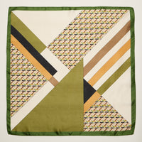 Geometric Square Scarf – Modern Abstract Print with Contrast Border