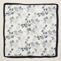Delicate Floral Branch Square Scarf – Soft Botanical Print Silk-Feel Scarf