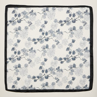 Delicate Floral Branch Square Scarf – Soft Botanical Print Silk-Feel Scarf