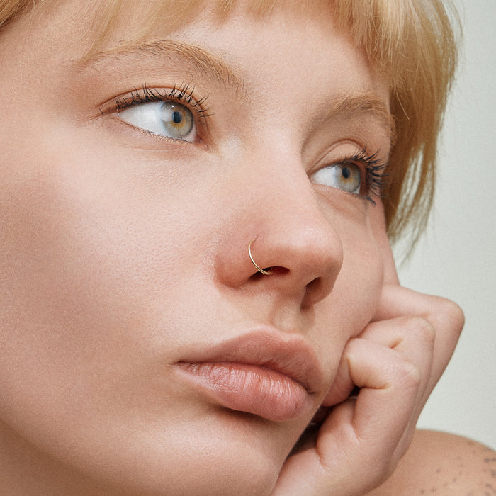 Thin Minimal Open Hoop Nose Ring