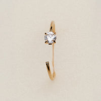 CZ Solitaire Open Hoop Nose Ring