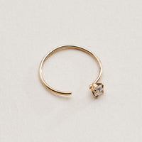 CZ Solitaire Open Hoop Nose Ring