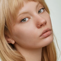 CZ Solitaire Open Hoop Nose Ring