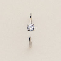CZ Solitaire Open Hoop Nose Ring