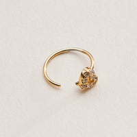 CZ Heart Cluster Open Hoop Nose Ring