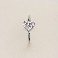 CZ Heart Cluster Open Hoop Nose Ring