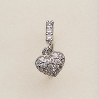 CZ Pave Heart Charm Hinged Nose Ring