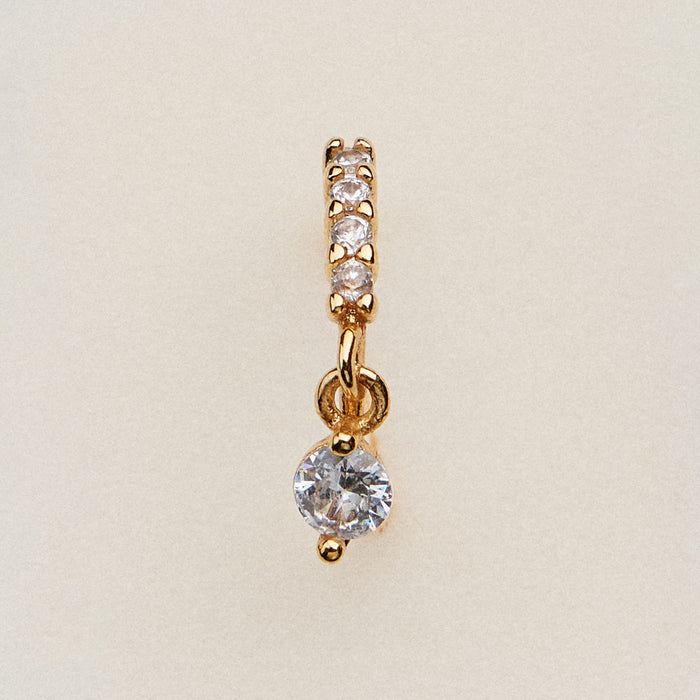 Stainless Steel CZ Drop Nose Hoop Ring | Hypoallergic Jewelry