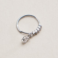CZ Drop Charm Hinged Nose Ring