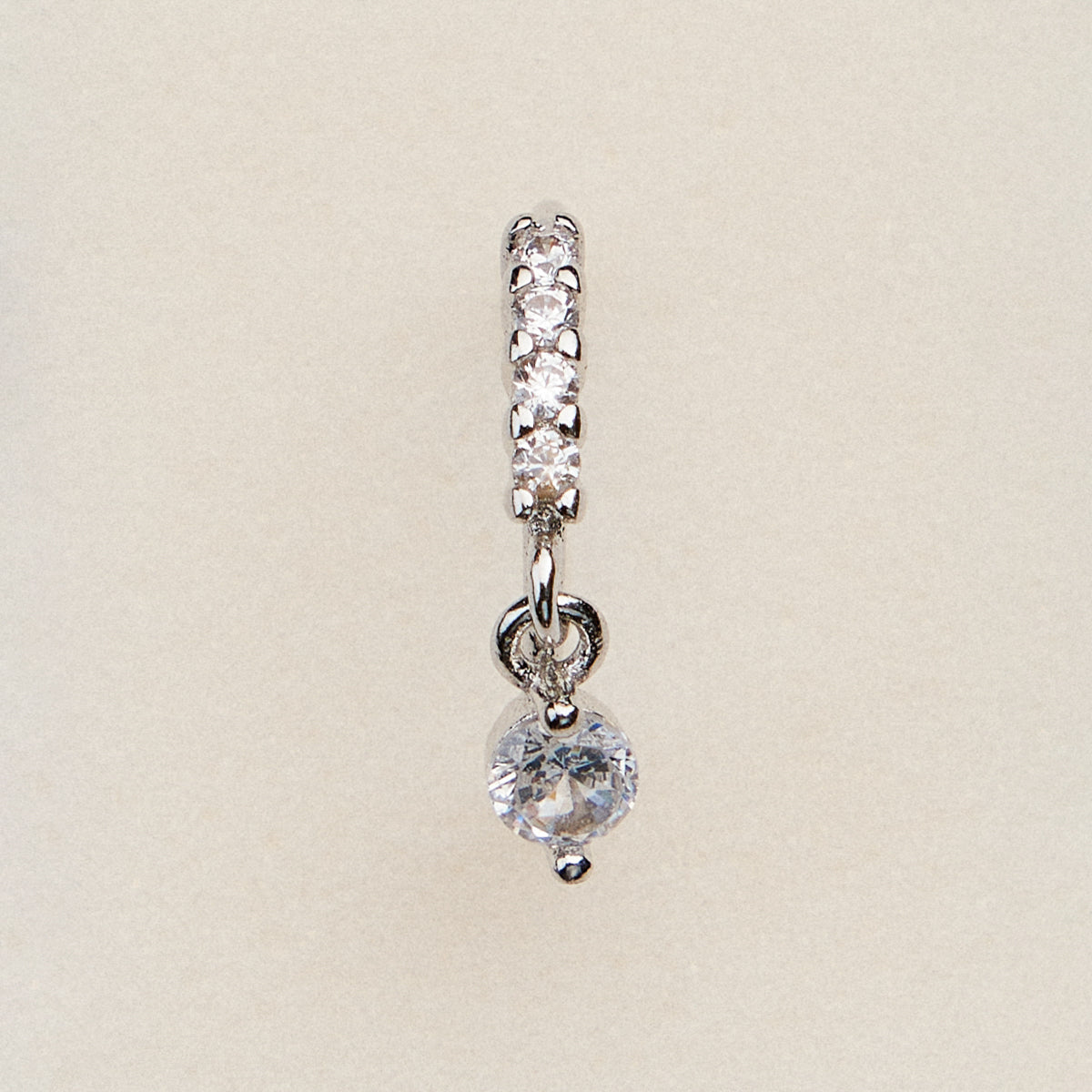 CZ Drop Charm Hinged Nose Ring