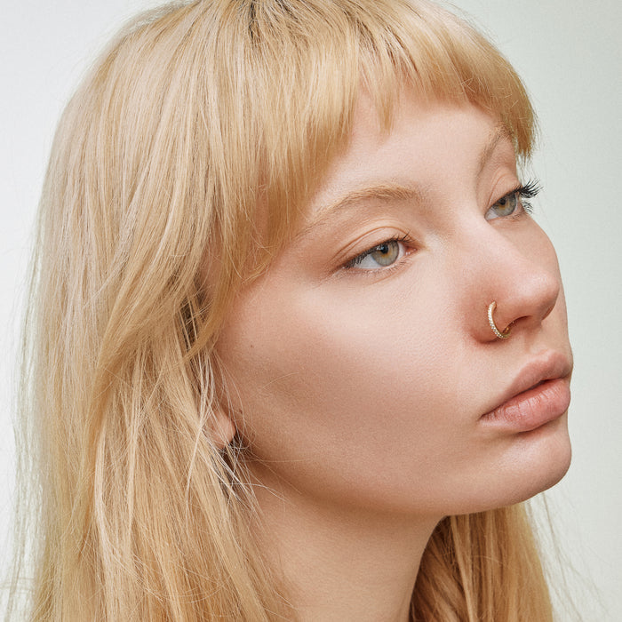 CZ Pave Hinged Nose Ring