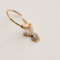CZ Pavé Bunny Charm Hinged Nose Ring