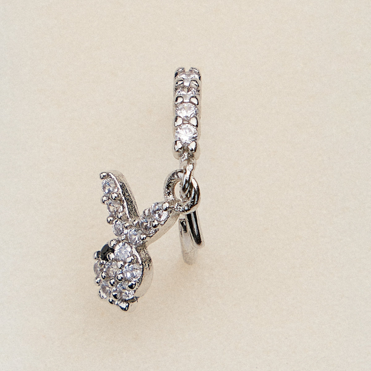 CZ Pavé Bunny Charm Hinged Nose Ring