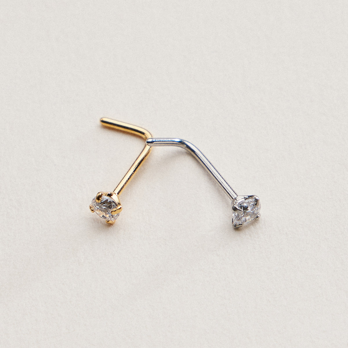 CZ Solitaire Prong Nose Stud