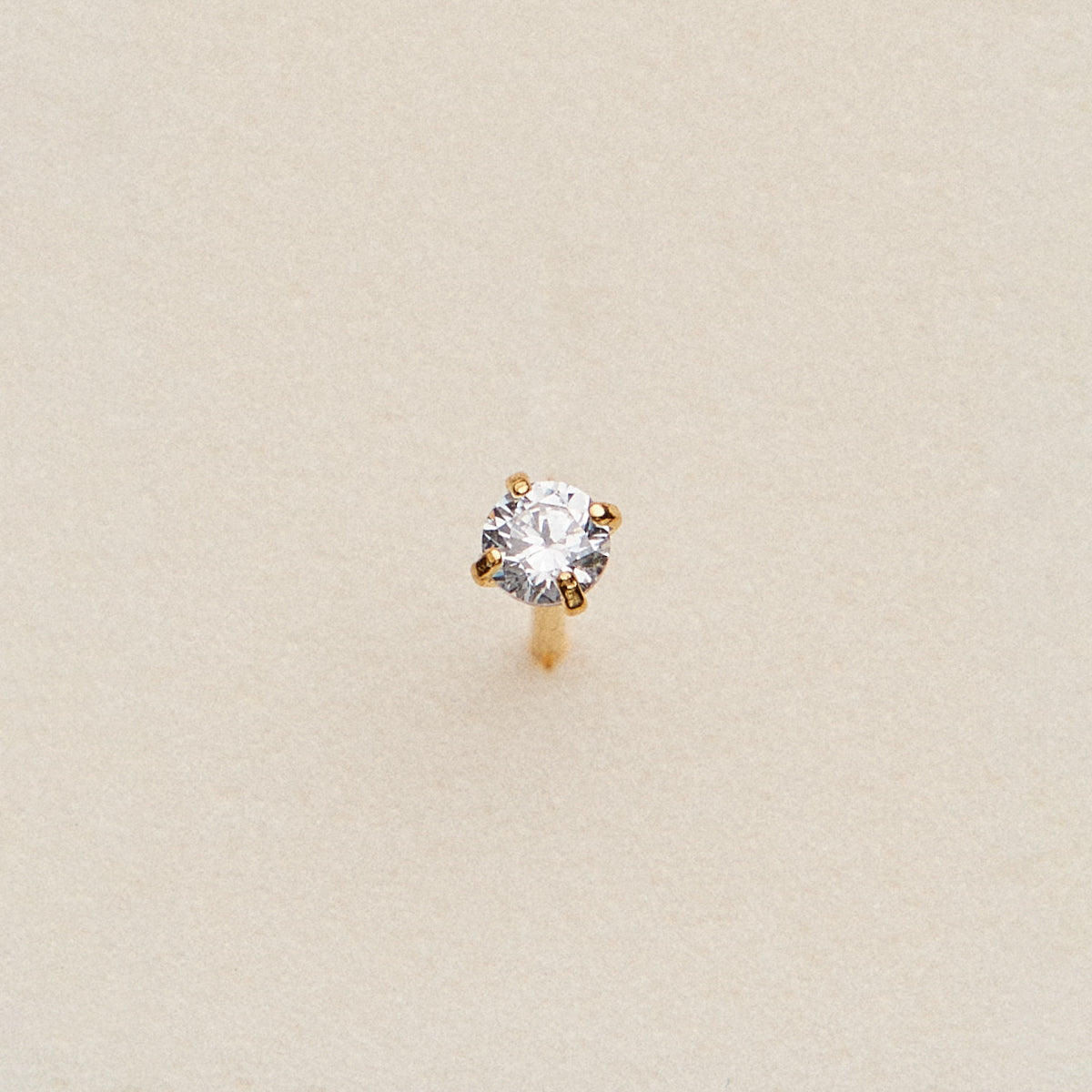 CZ Solitaire Prong Nose Stud
