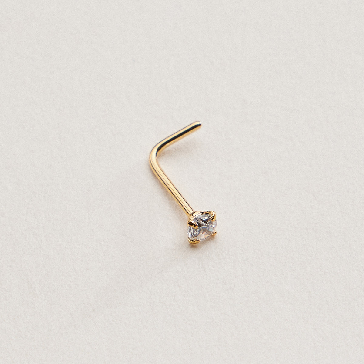 CZ Solitaire Prong Nose Stud