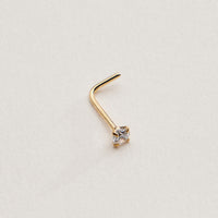 CZ Solitaire Prong Nose Stud