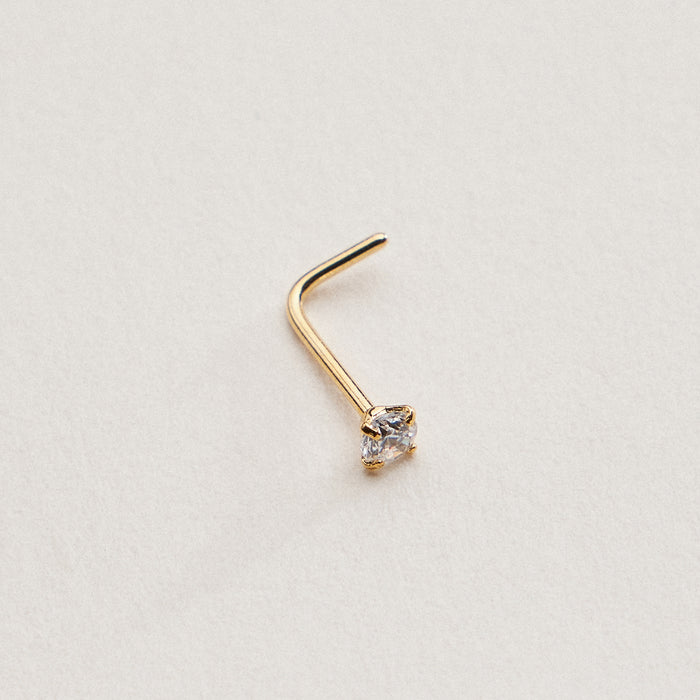 CZ Solitaire Prong Nose Stud