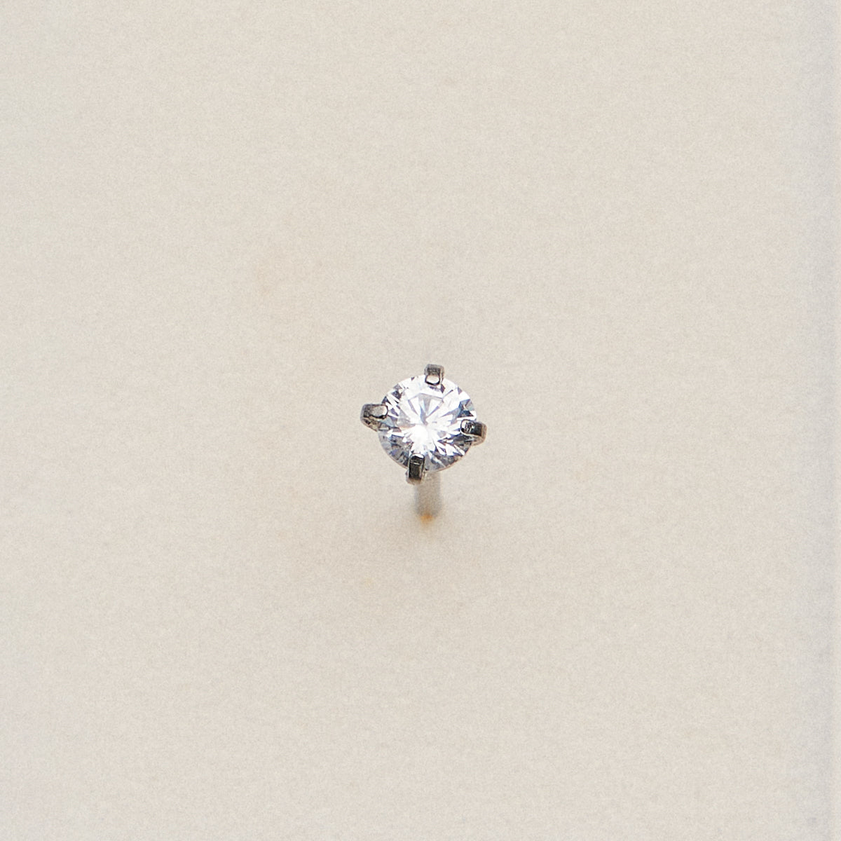 CZ Solitaire Prong Nose Stud