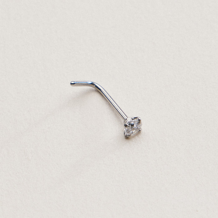 CZ Solitaire Prong Nose Stud