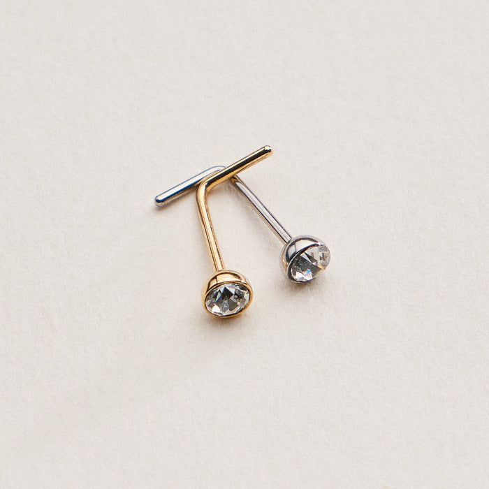 Bezel CZ Nose Stud