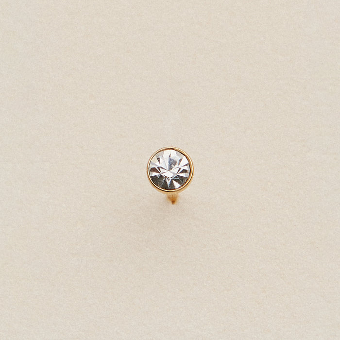 Stainless Steel Bezel CZ Nose Stud | Hypoallergic Jewelry