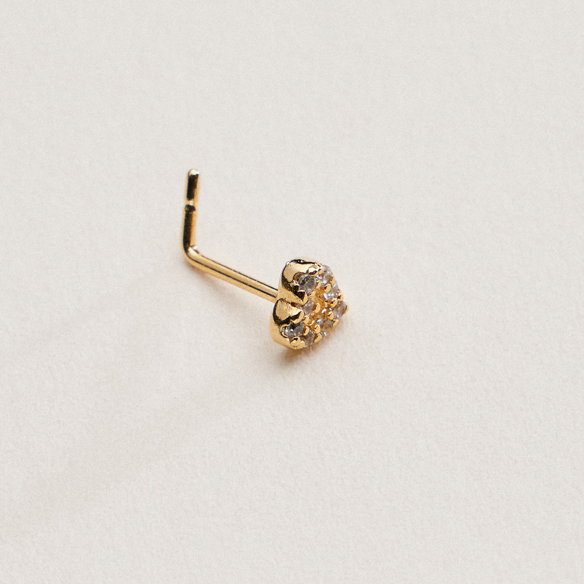 Pavé Heart CZ Nose Stud