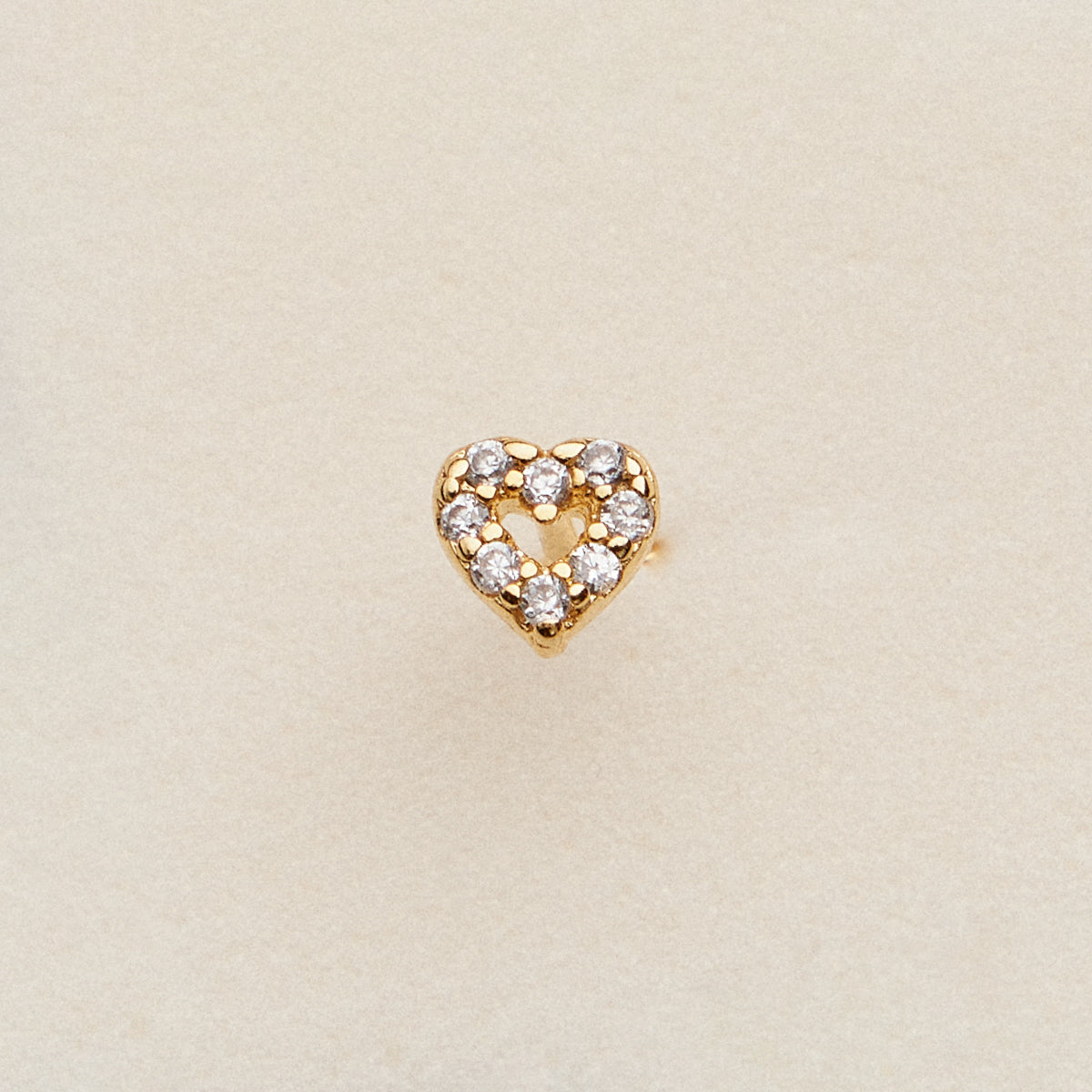 Pavé Heart CZ Nose Stud