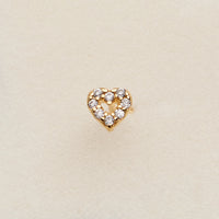 Pavé Heart CZ Nose Stud