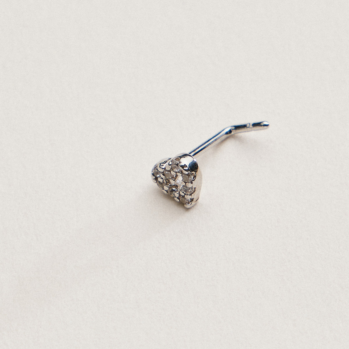 Pavé Heart CZ Nose Stud