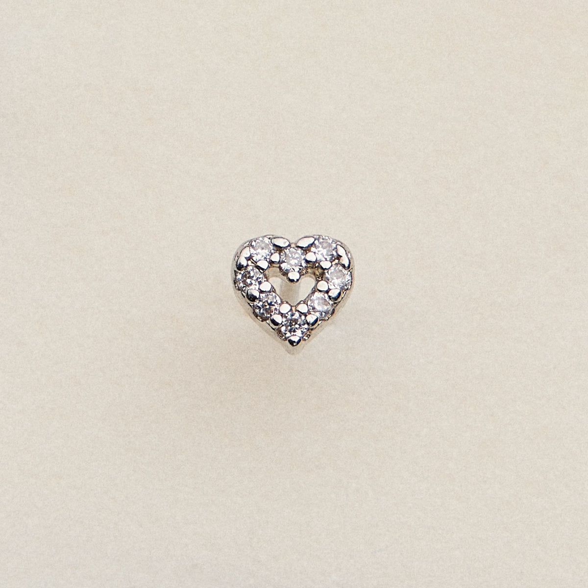 Pavé Heart CZ Nose Stud