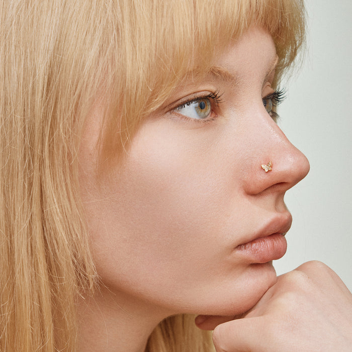Pavé Butterfly CZ Nose Stud