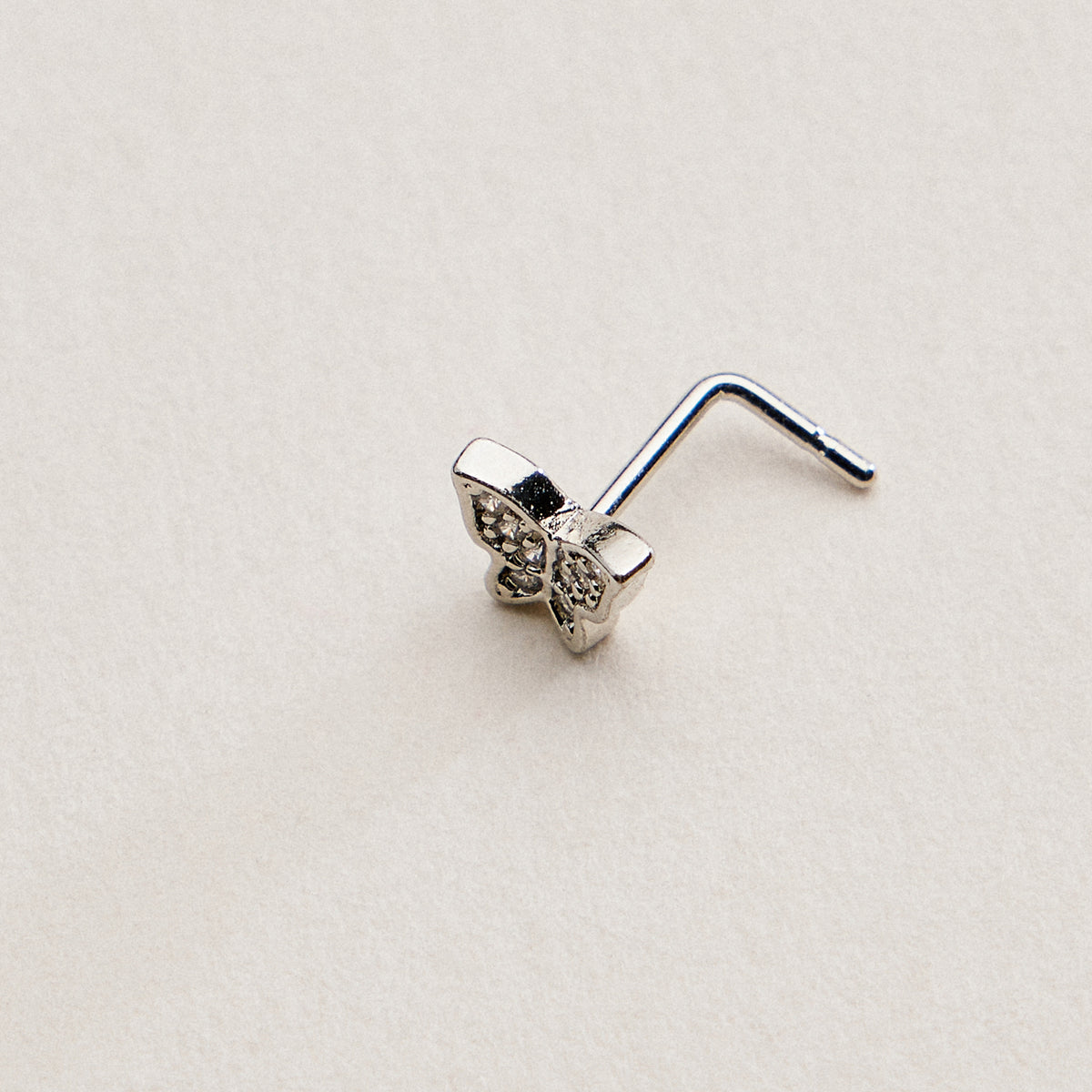 Pavé Butterfly CZ Nose Stud
