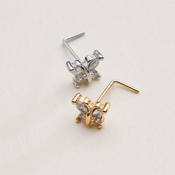 Butterfly CZ Nose Stud