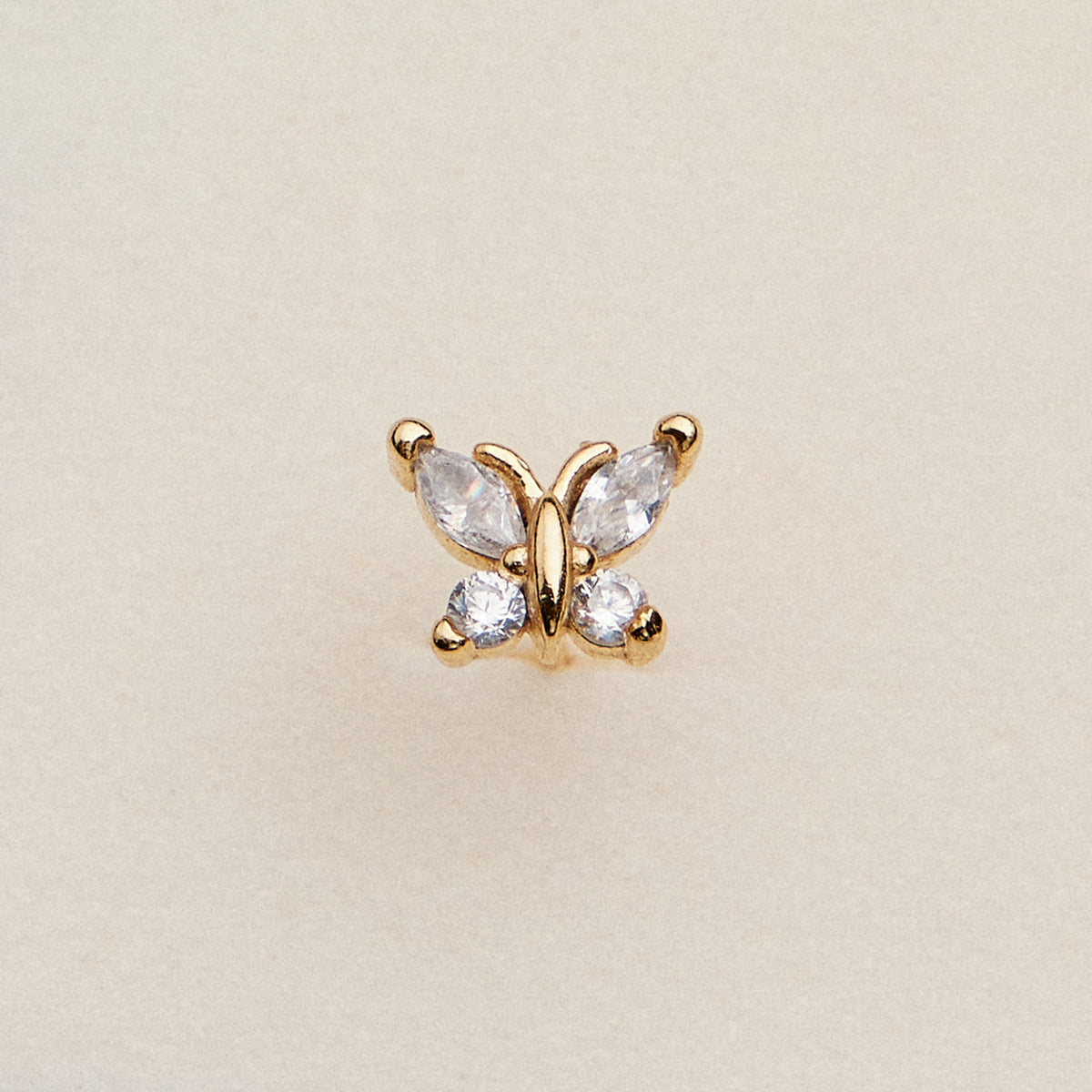 Butterfly CZ Nose Stud