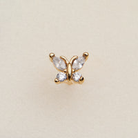 Butterfly CZ Nose Stud