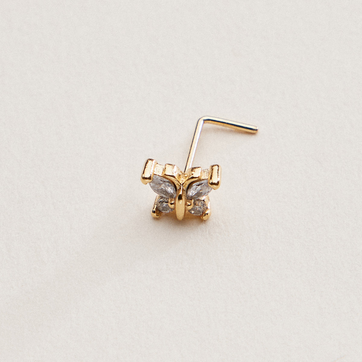 Butterfly CZ Nose Stud