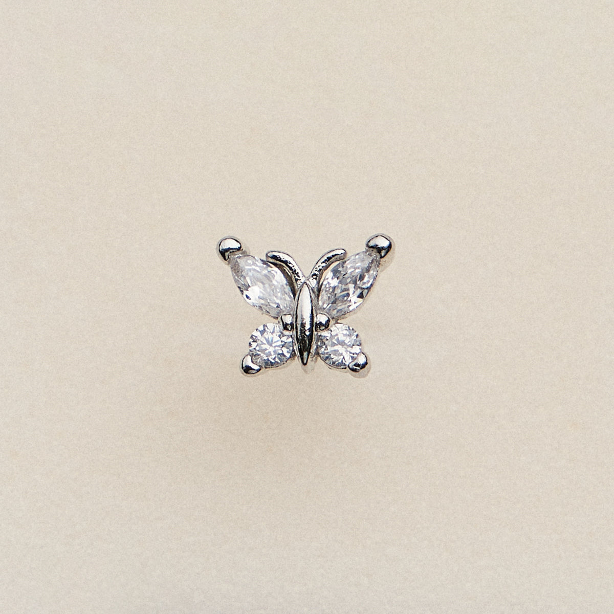 Butterfly CZ Nose Stud